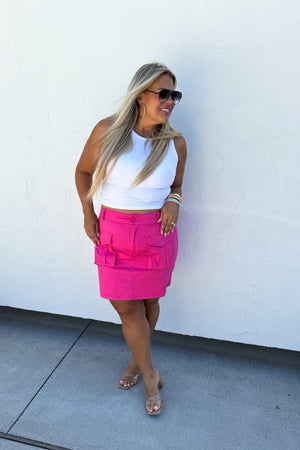 ☀️Preorder☀️ Carly Cargo Skirt Pink