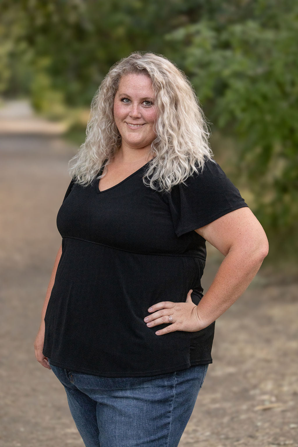 Emery Ruffle Top Black