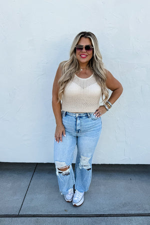 In Stock Blakeley Hailey Distressed Crop Jeans