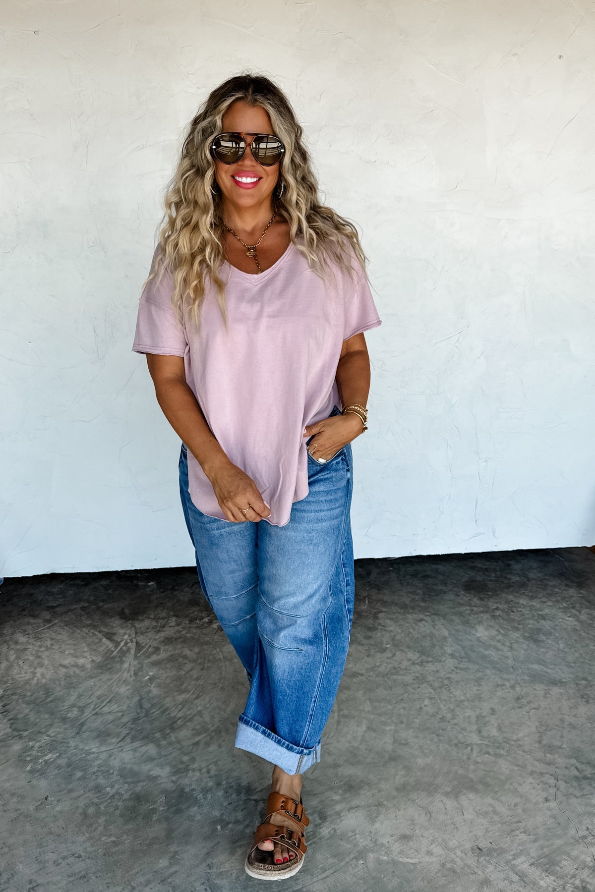 ✨PREORDER ✨Joey Washed Cotton Boyfriend Tee Mauve
