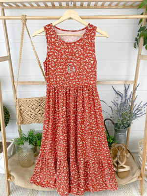 Bailey Dress Rust Floral