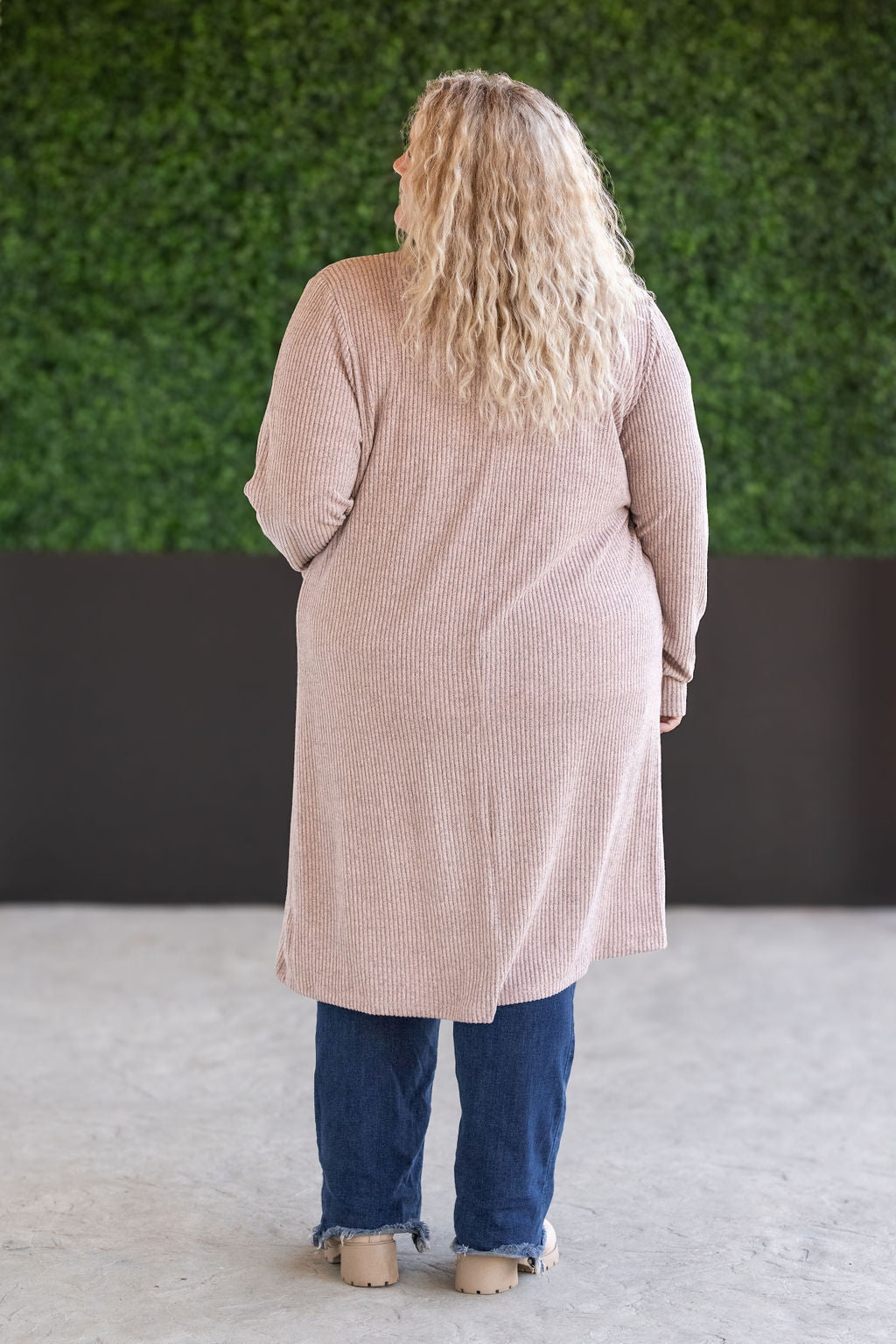 Colbie Ribbed Cardigan Neutral Pink