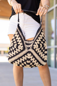 Soft Slouch Bag Black & Cream