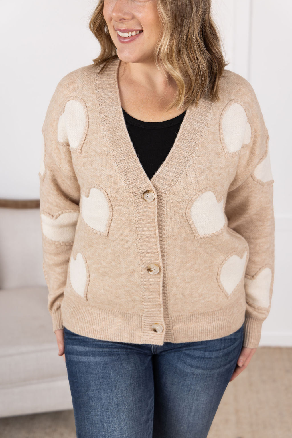 Sweetheart Cardigan Tan