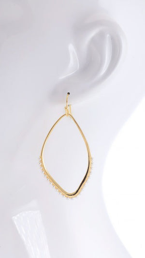Faith Pearl Stone Accent Gold Earrings
