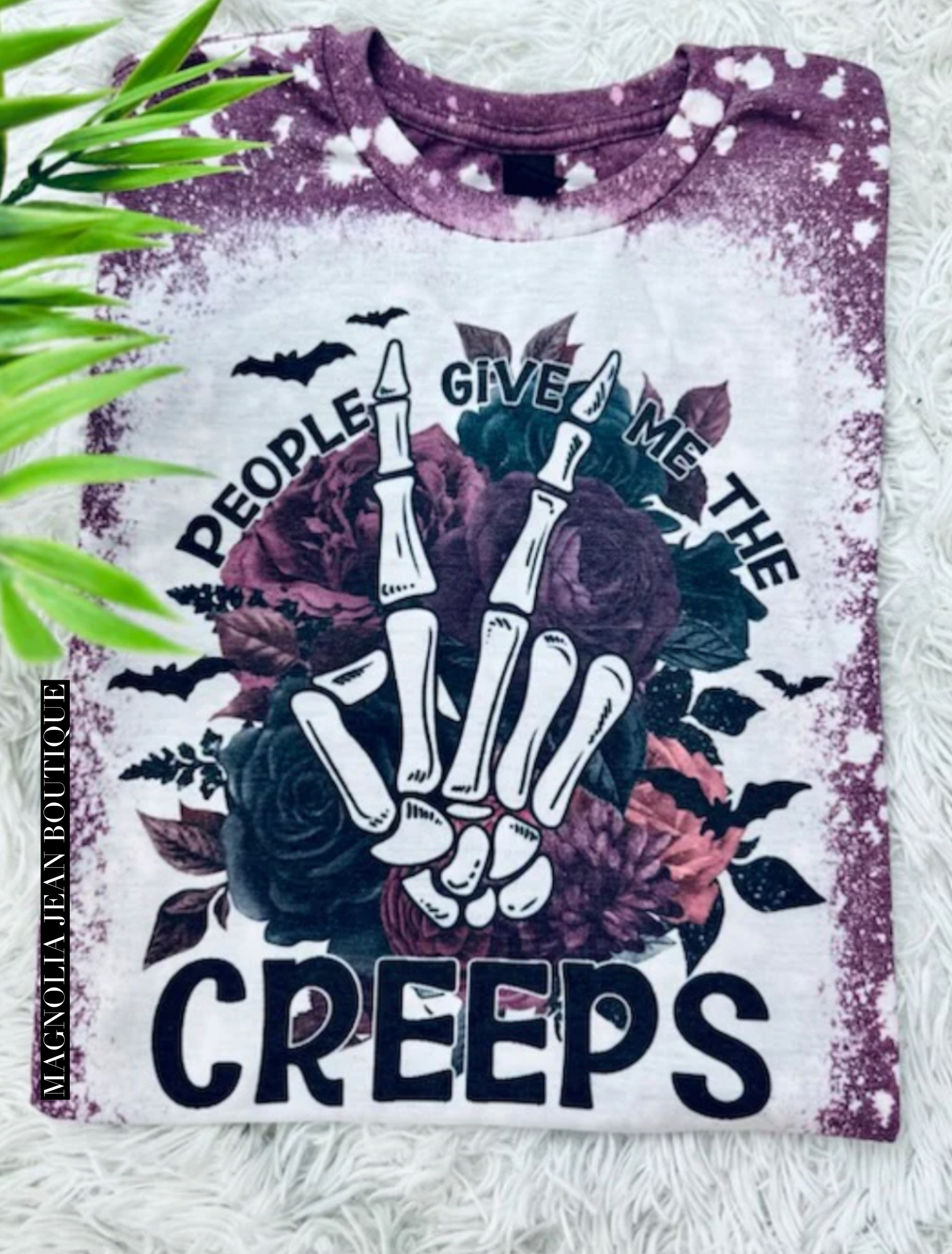 🖤Special Order🖤 S-4X People Give Me The Creeps Bleached Halloween Tee