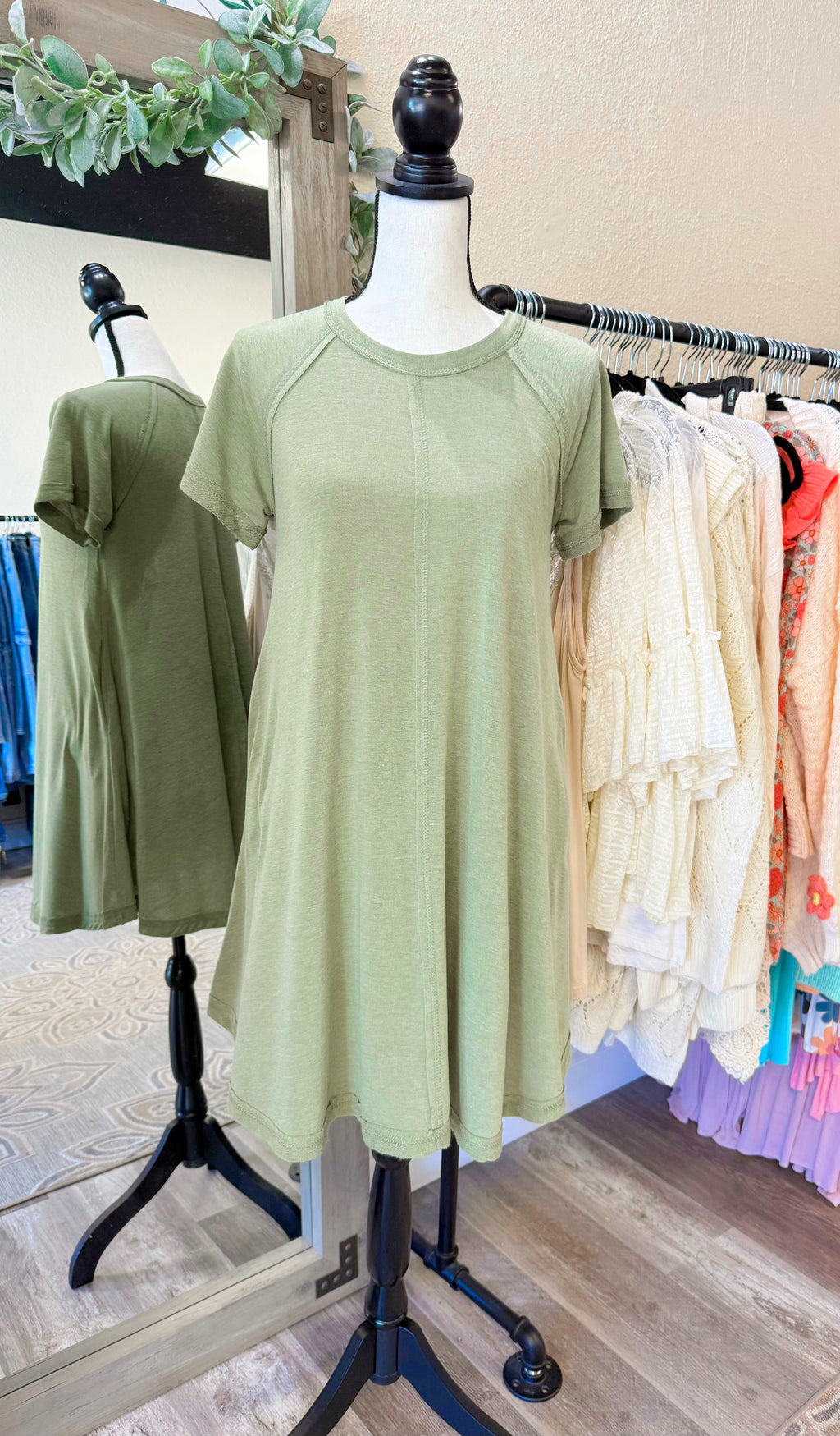 Weekender Olive Tee Dress