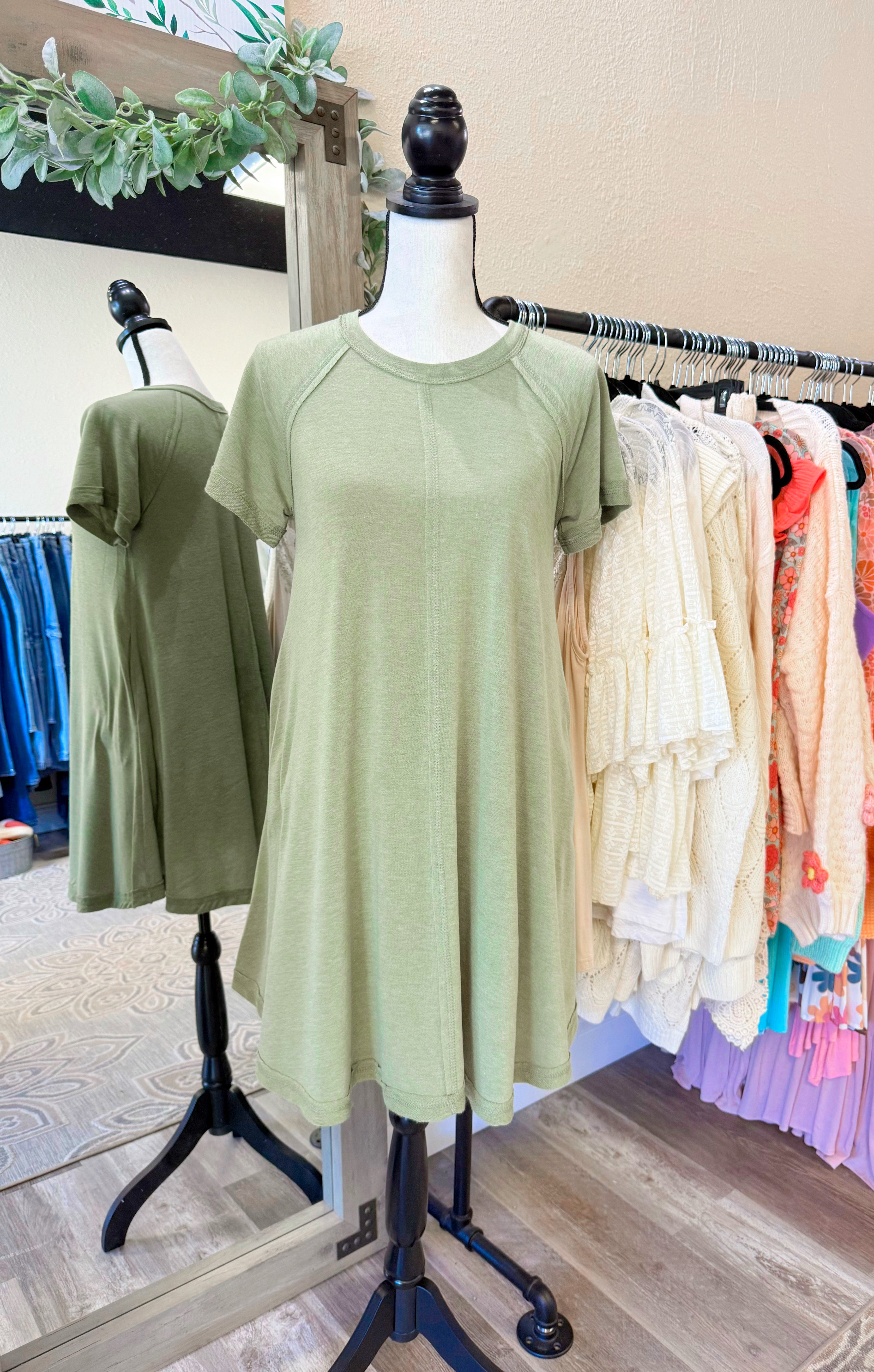 Weekender Olive Tee Dress