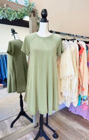 Weekender Olive Tee Dress