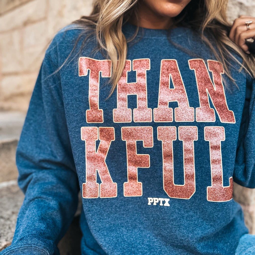 Thankful Glitter Sweatshirt