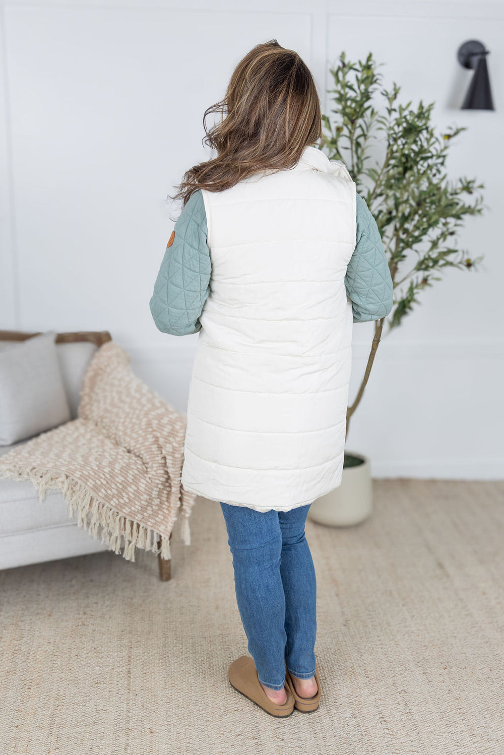 Harlow Long Vest Cream