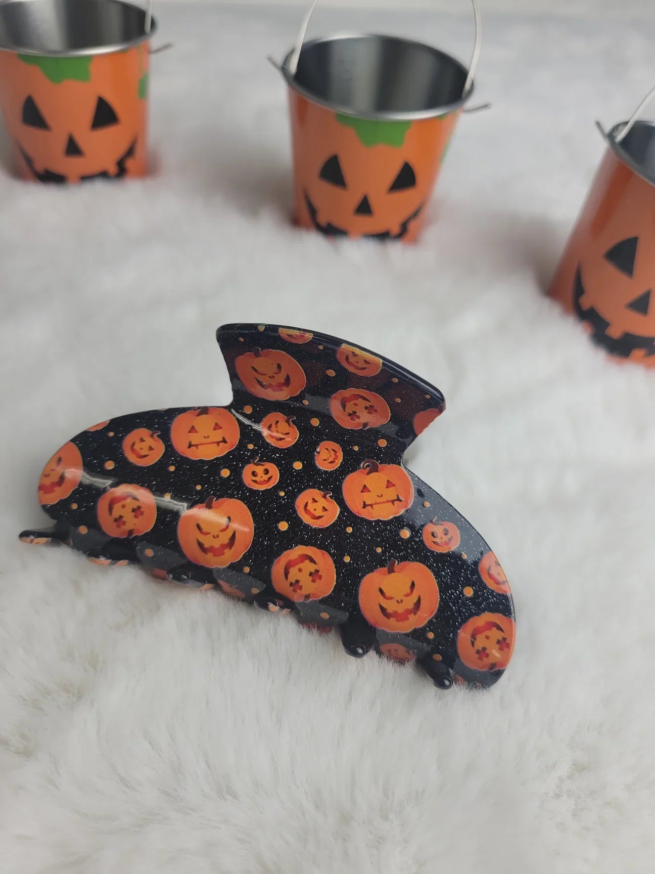 Halloween Pumpkins Hair Claw Clip