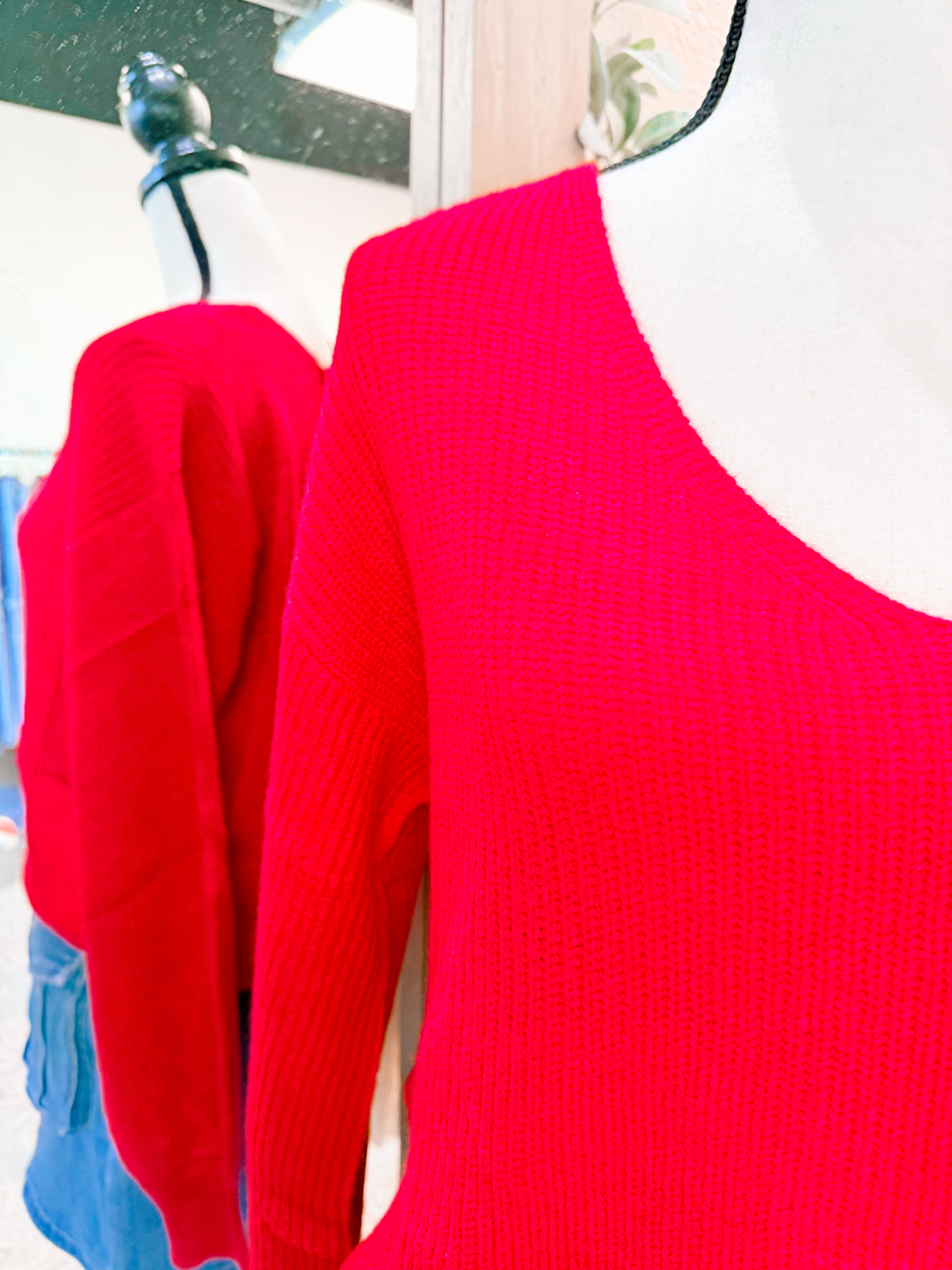 Bethany Bow Sweater Red