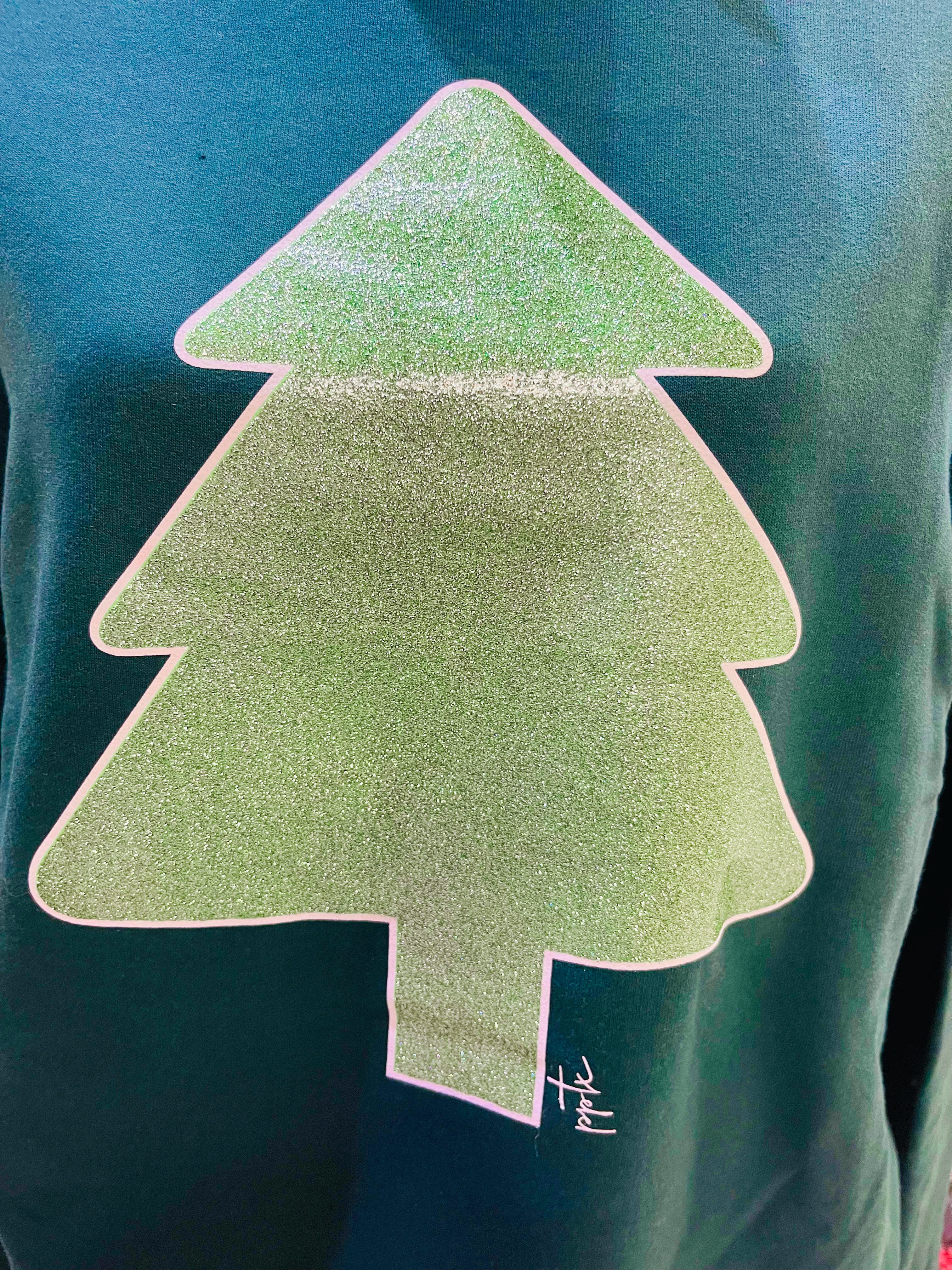 Green Glitter Tree Sweatshirt