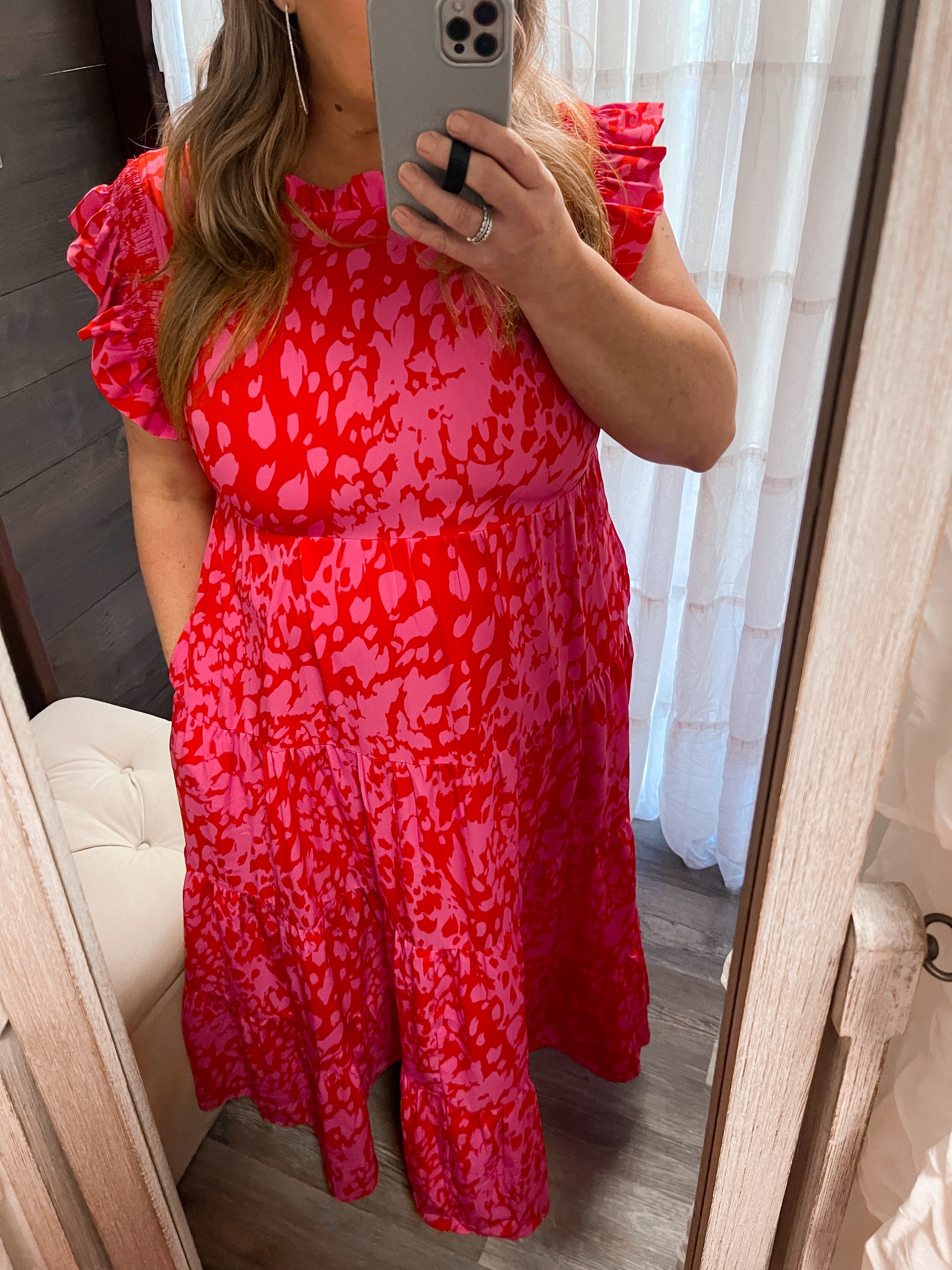 Isabella Pink Cheetah Dress