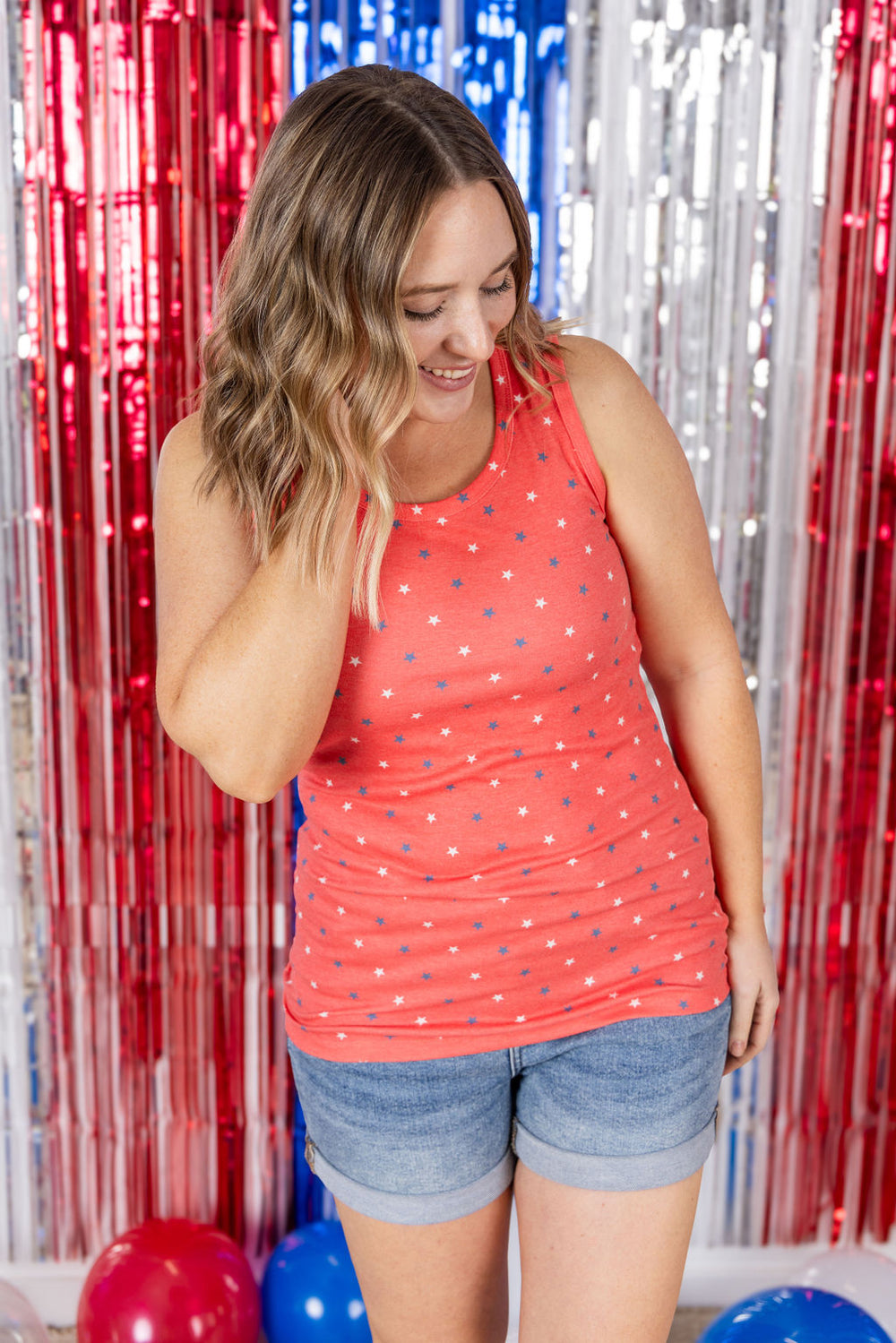 Ava Tank Red Freedom Stars