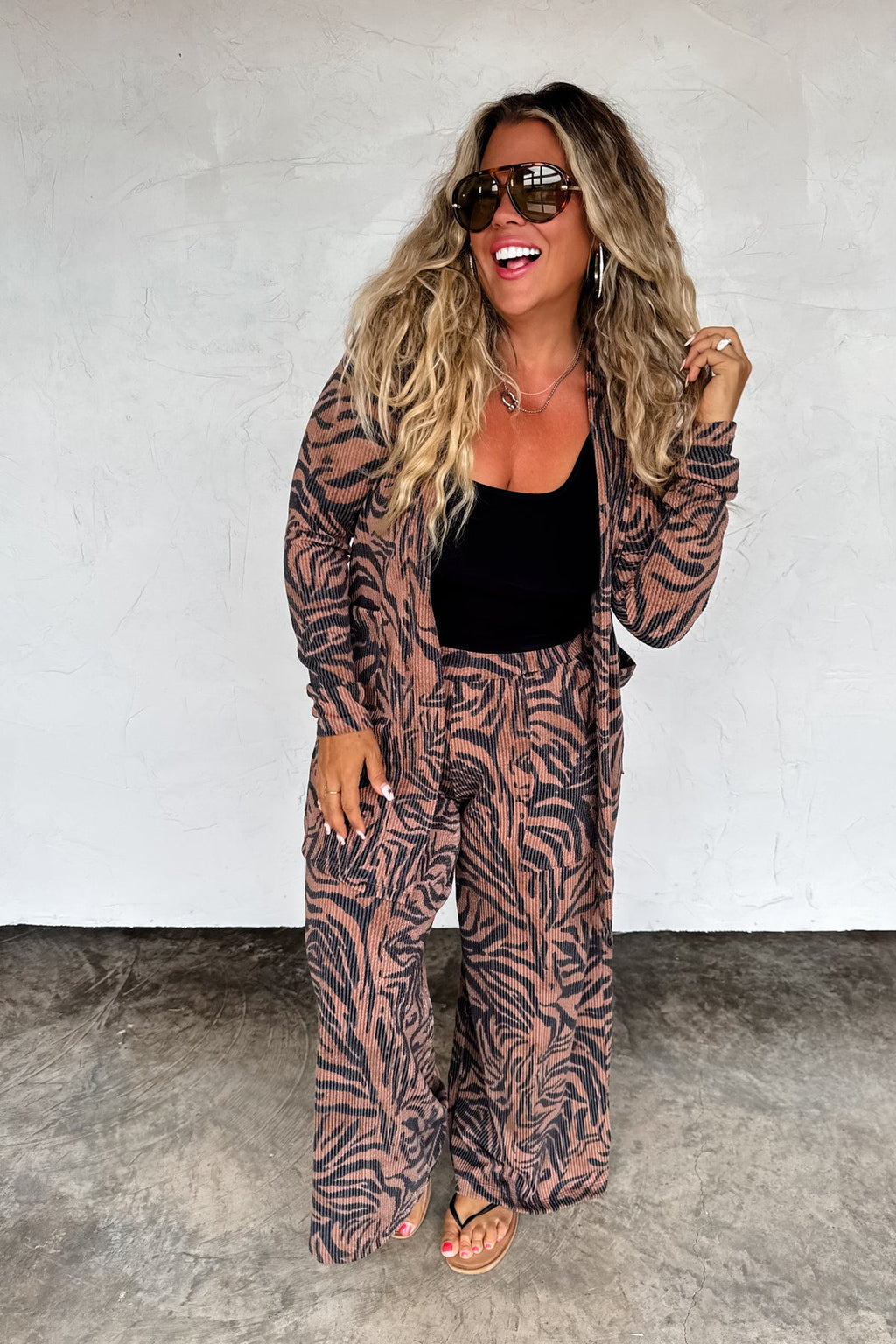 ✨PREORDER ✨Reese Ribbed Cardigan Zebra
