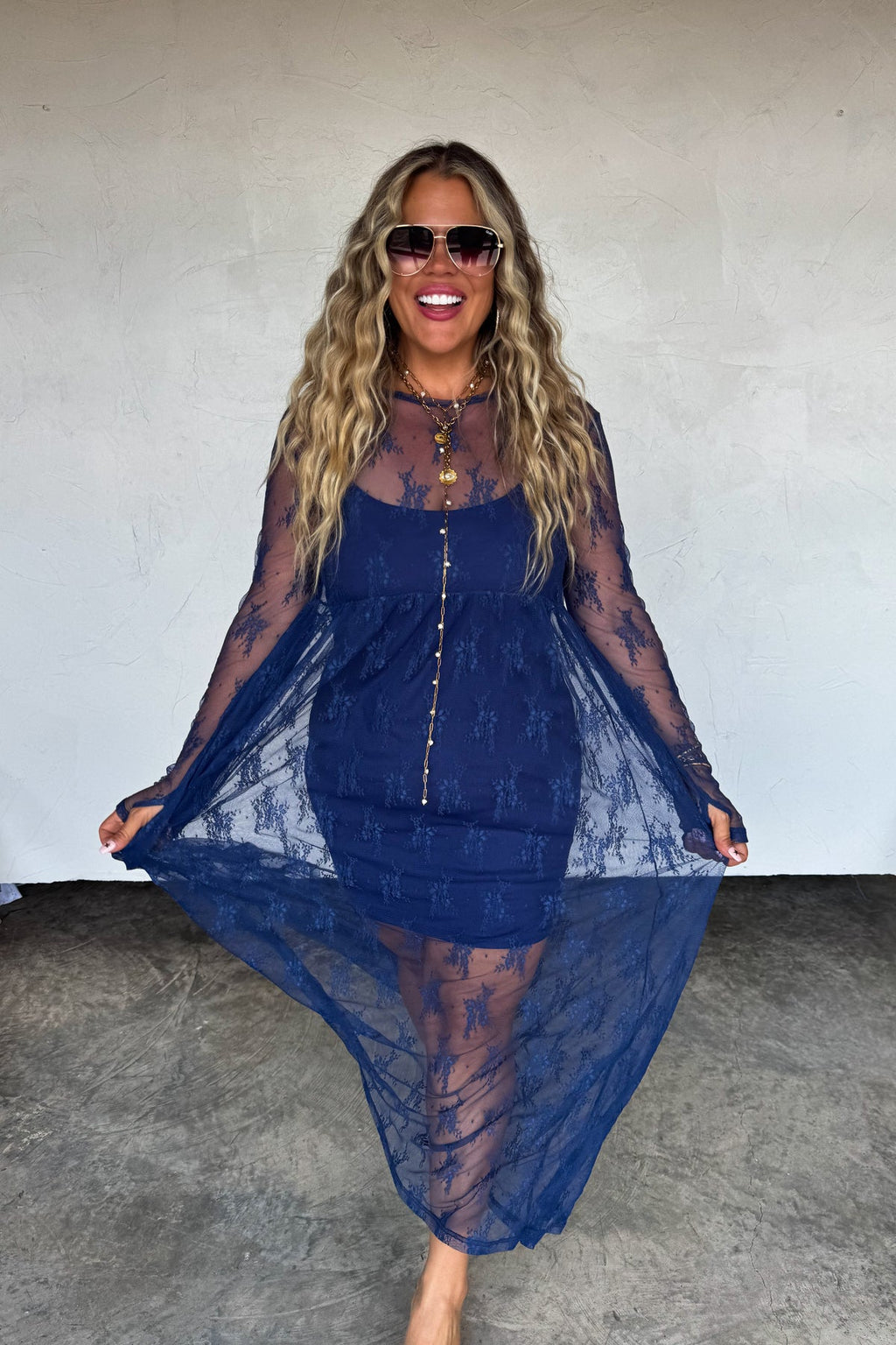 ✨PREORDER ✨ Evangeline Lace Dress Midnight Blue