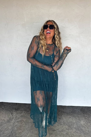 ✨PREORDER ✨ Evangeline Lace Dress Teal