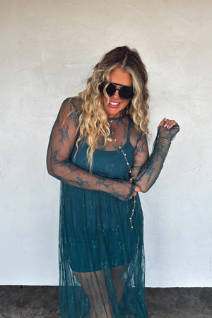 ✨PREORDER ✨ Evangeline Lace Dress Teal