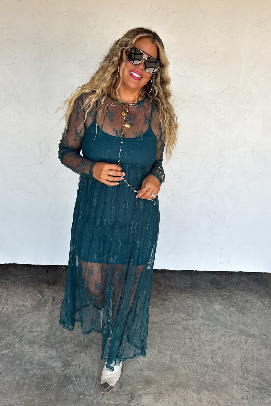 ✨PREORDER ✨ Evangeline Lace Dress Teal