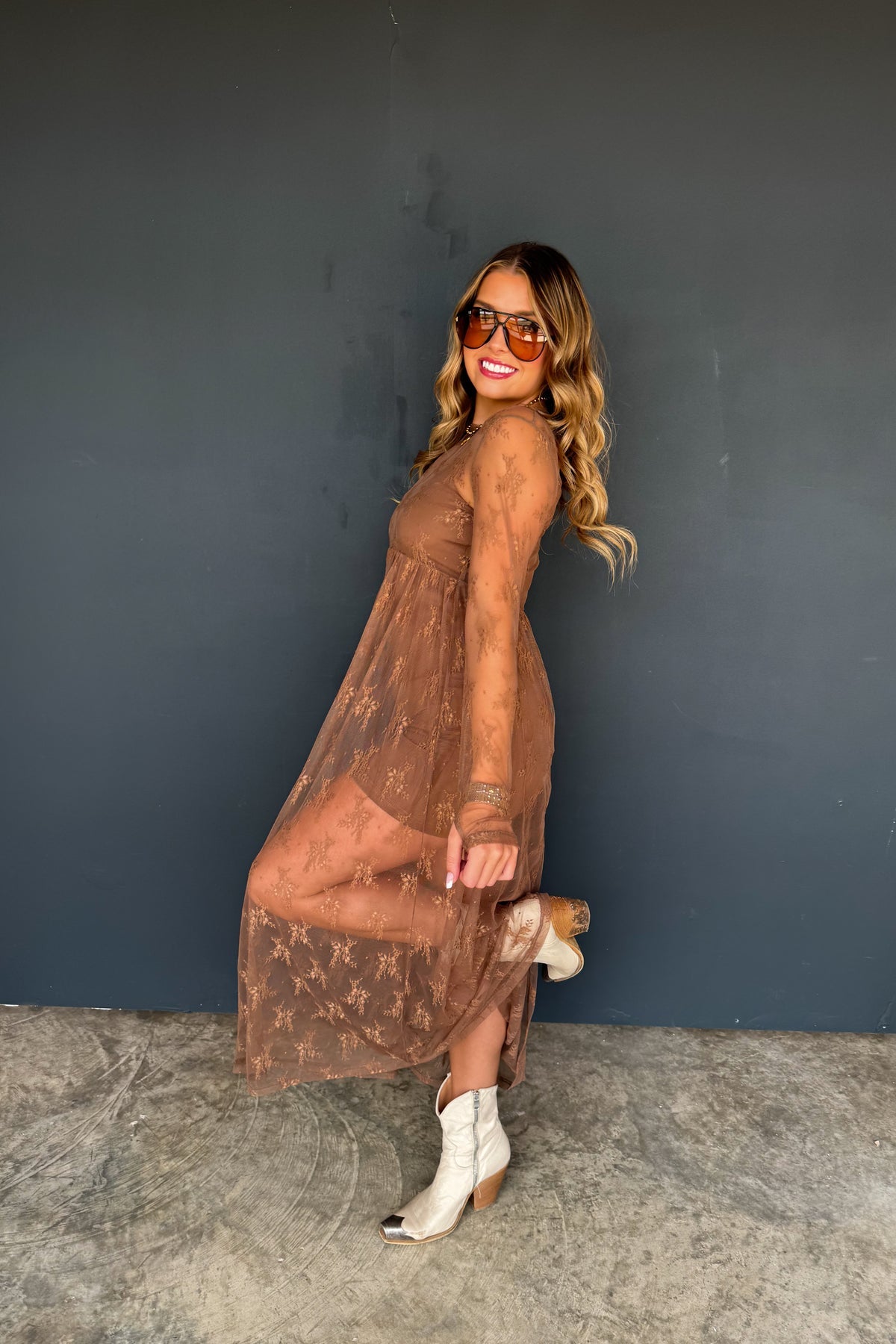 ✨PREORDER ✨ Evangeline Lace Dress Mocha