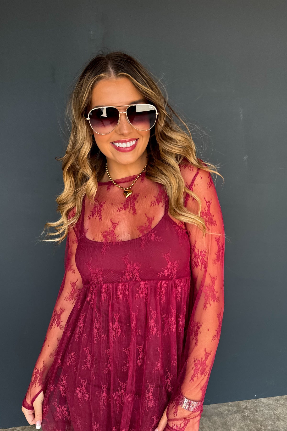 ✨PREORDER ✨ Evangeline Lace Dress Wine