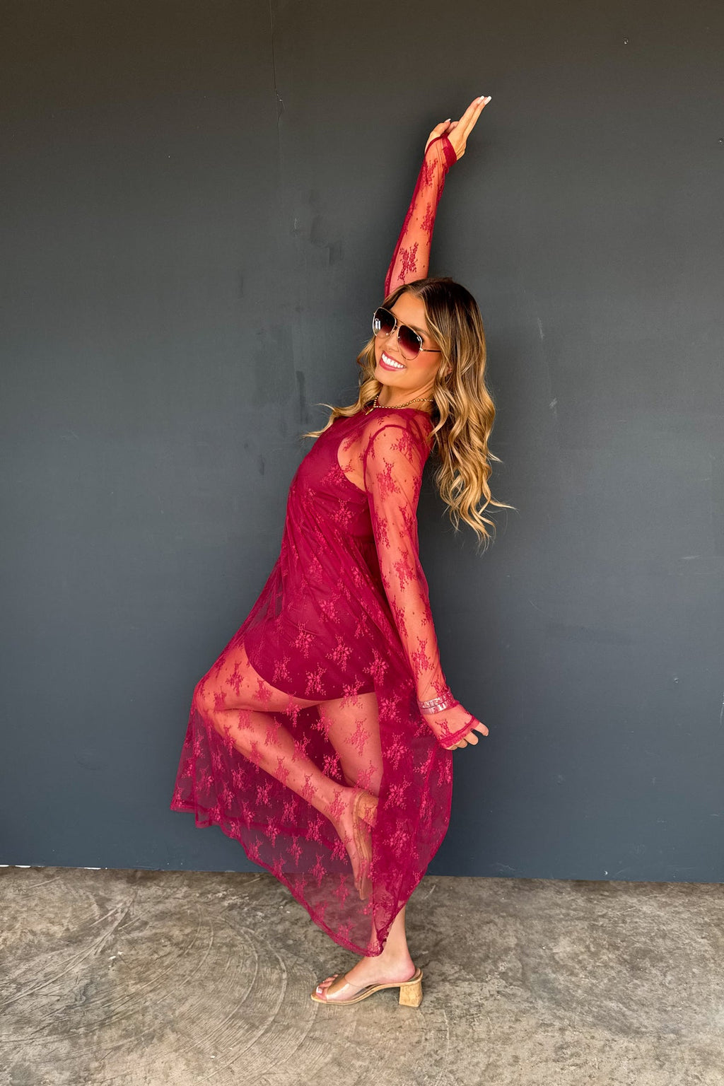 ✨PREORDER ✨ Evangeline Lace Dress Wine