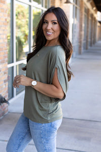 Darcy Dolman Top Olive