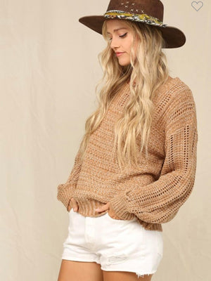 Chill Vibes Knit Sweater Caramel