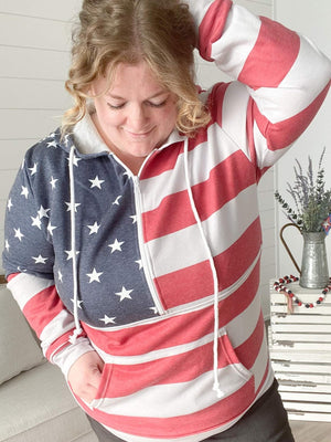 Stars & Stripes Half Zip Hoodie