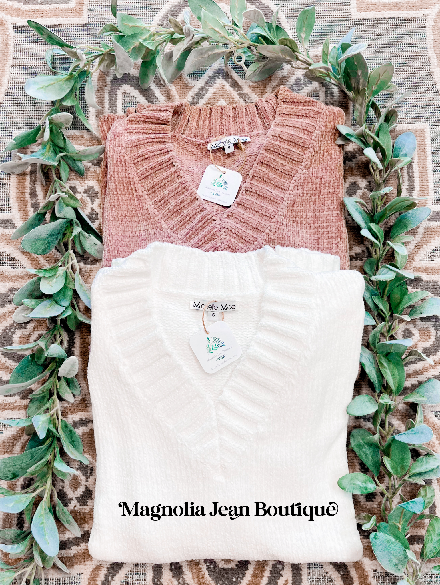 FUNDRAISER Pacific Coast Canine Rescue Chenille Tunic Sweater White