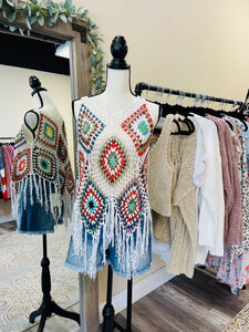 White Summer Gypsy Crochet Top