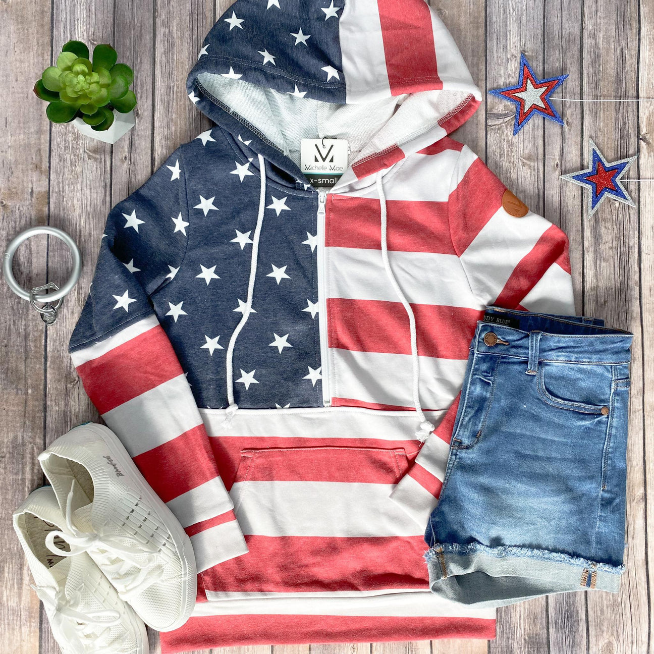 Stars & Stripes Half Zip Hoodie