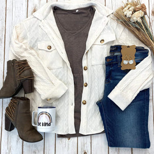 Cable Knit Jacket Cream
