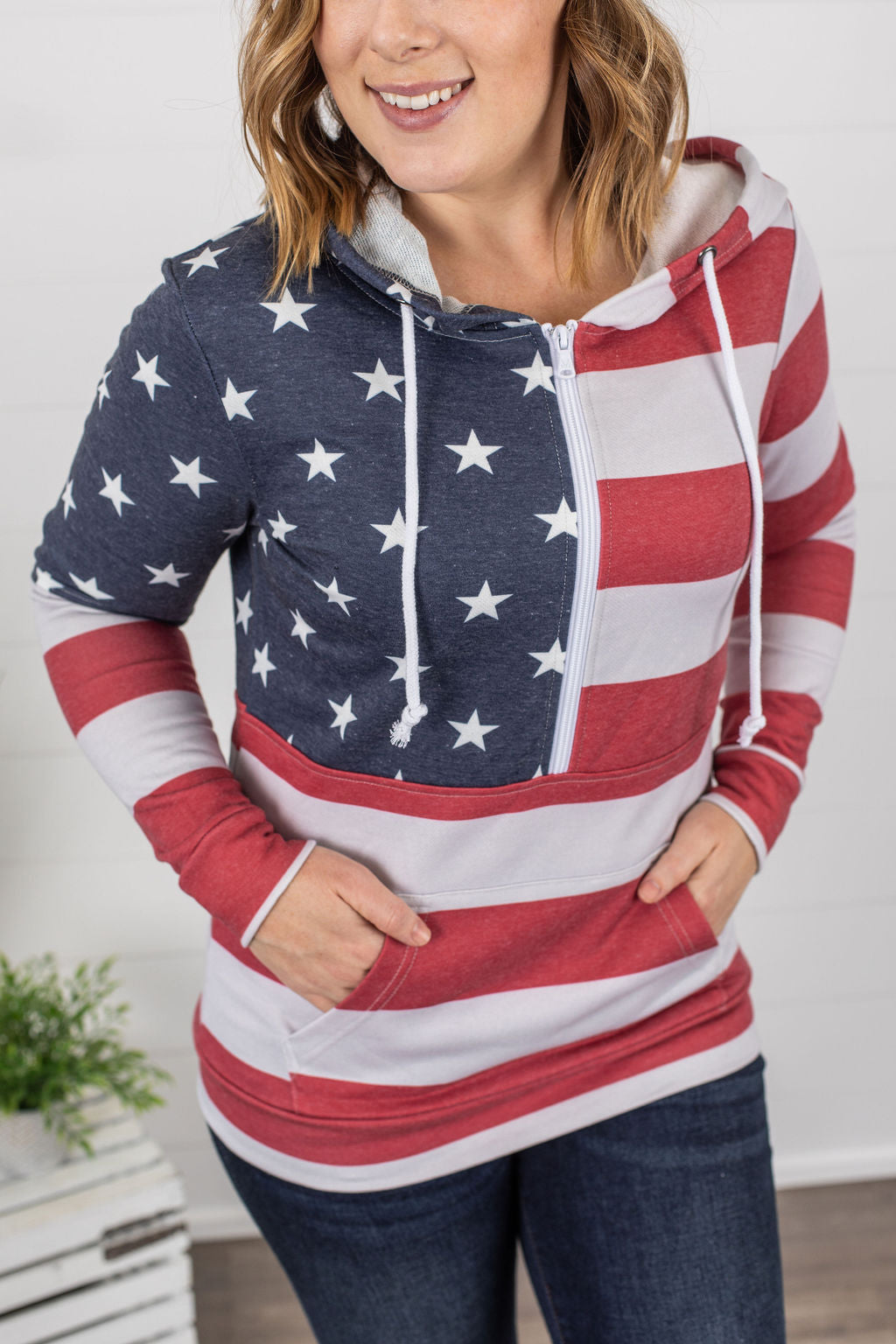 Stars & Stripes Half Zip Hoodie