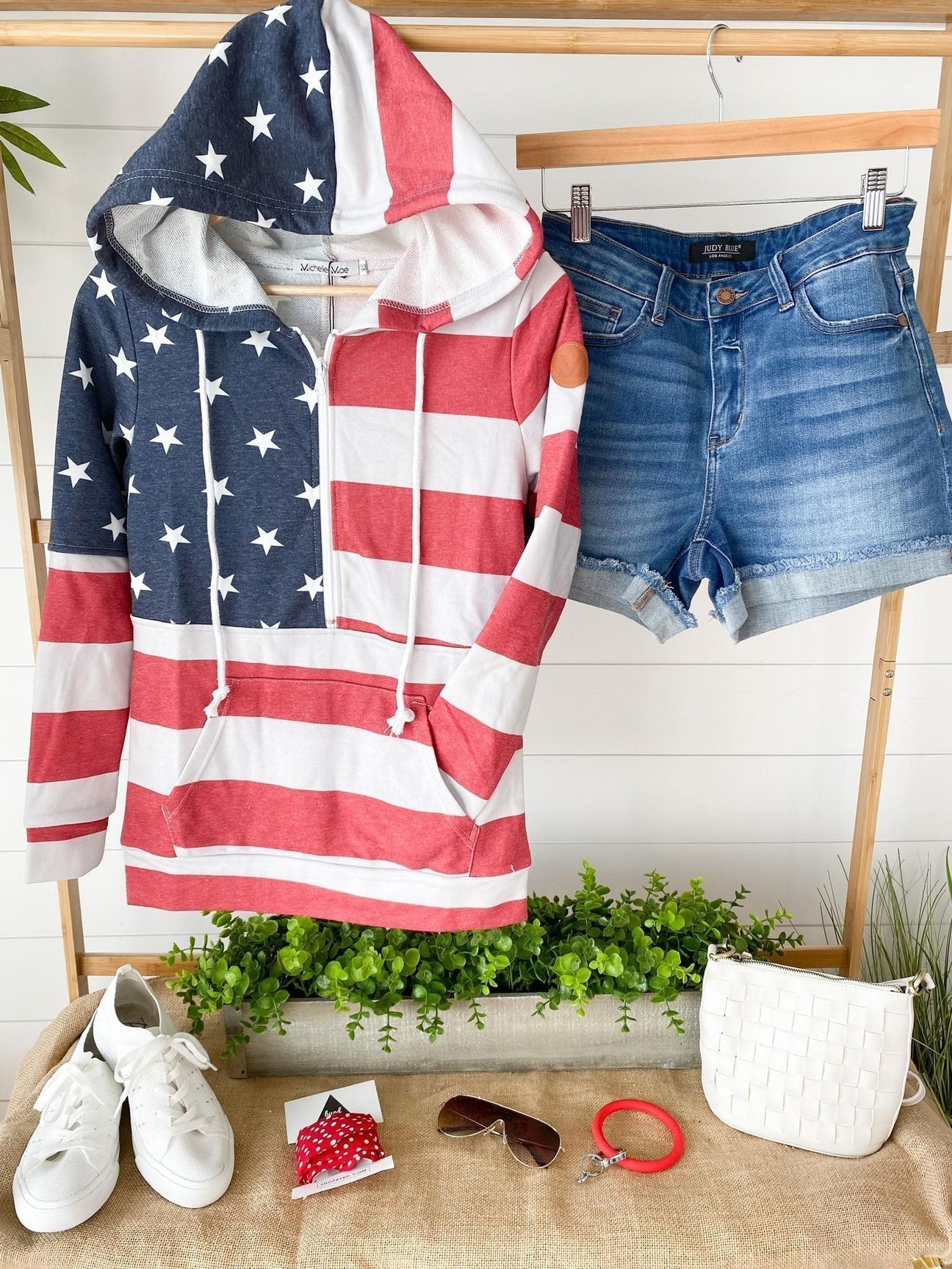 Stars & Stripes Half Zip Hoodie