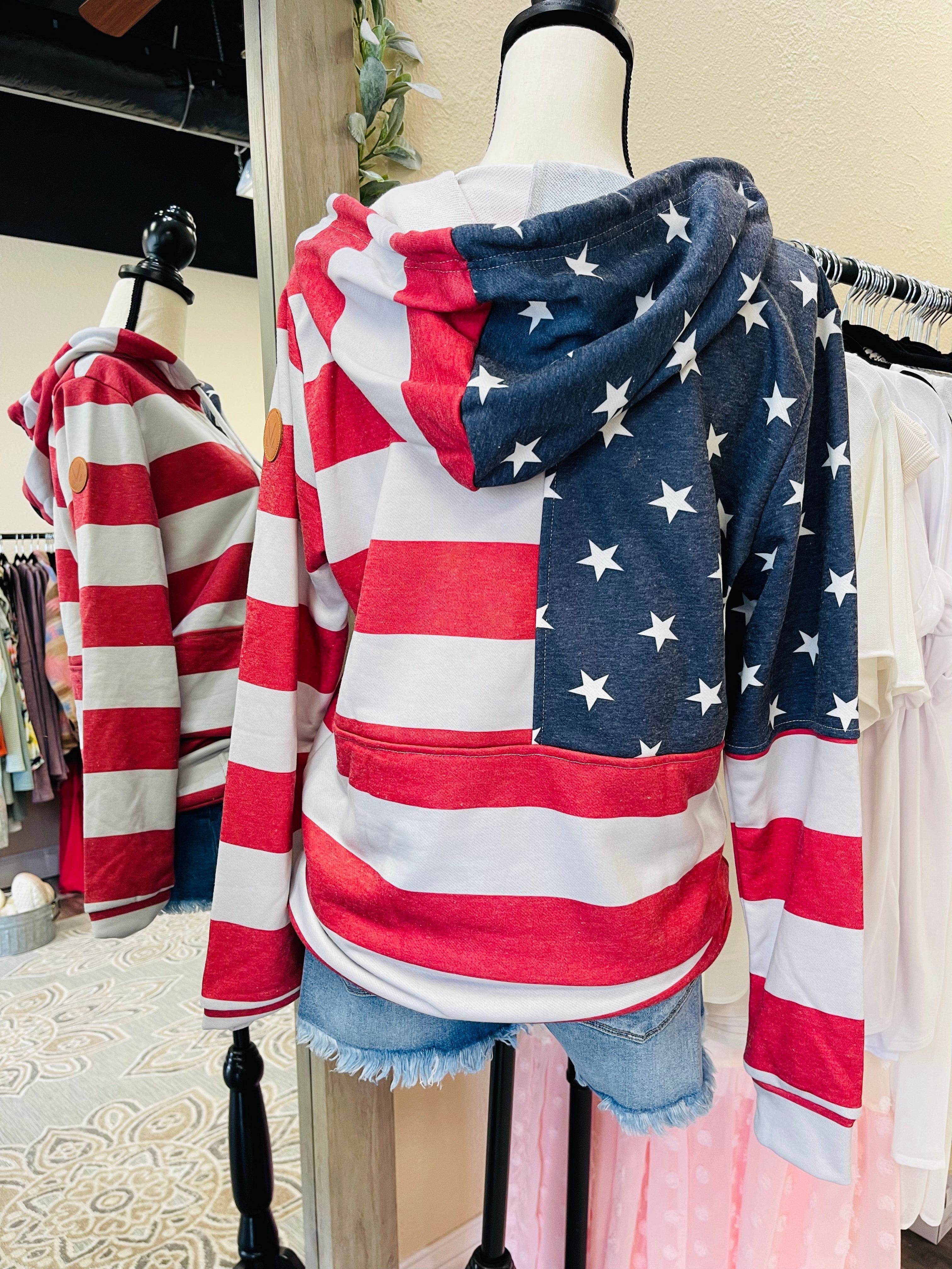 Stars & Stripes Half Zip Hoodie