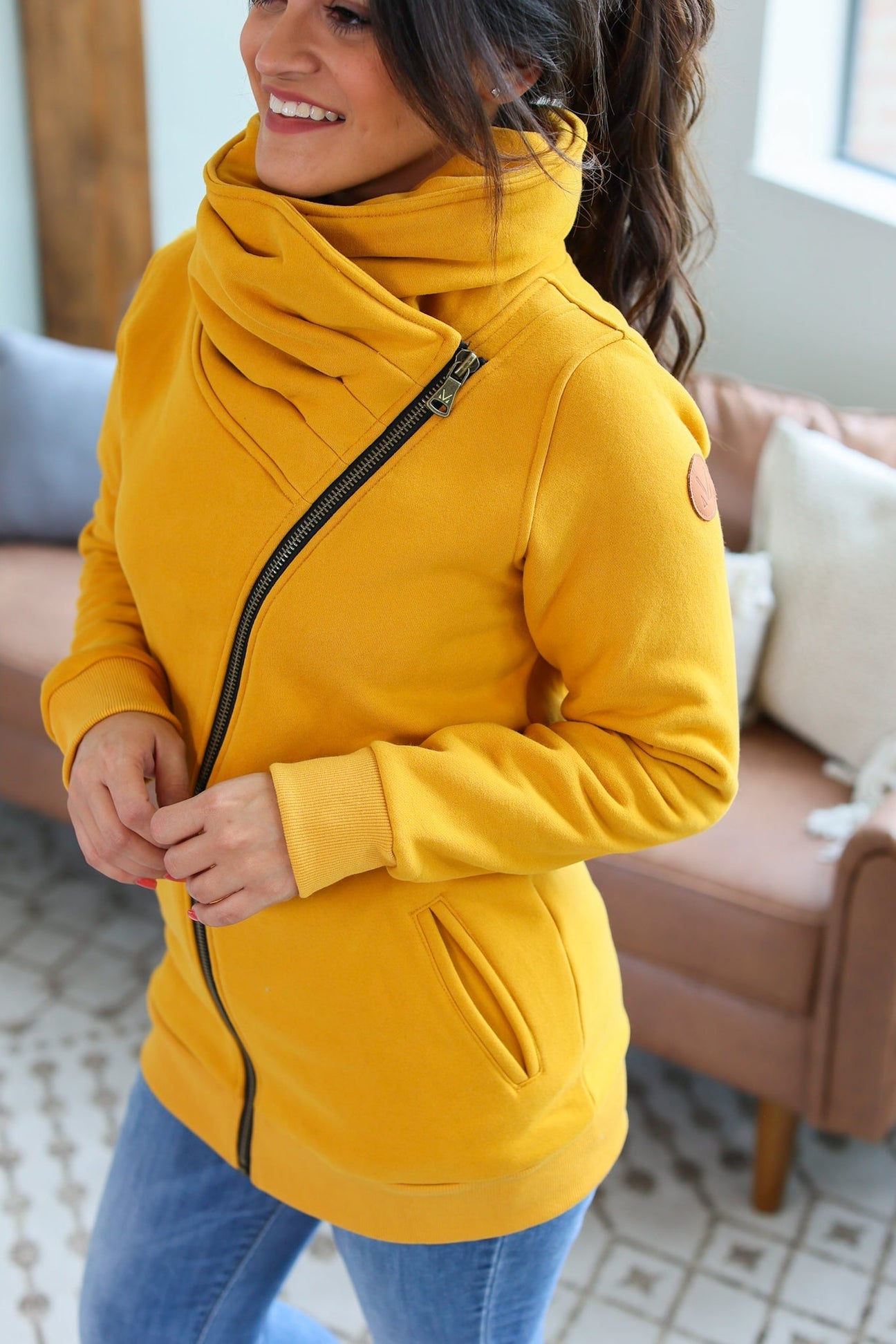 Quinn ZipUP Cowl Mustard
