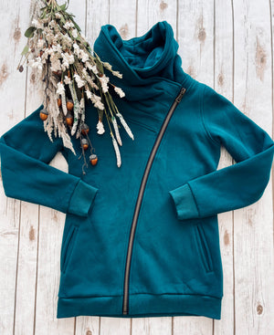 Quinn ZipUP Cowl Teal
