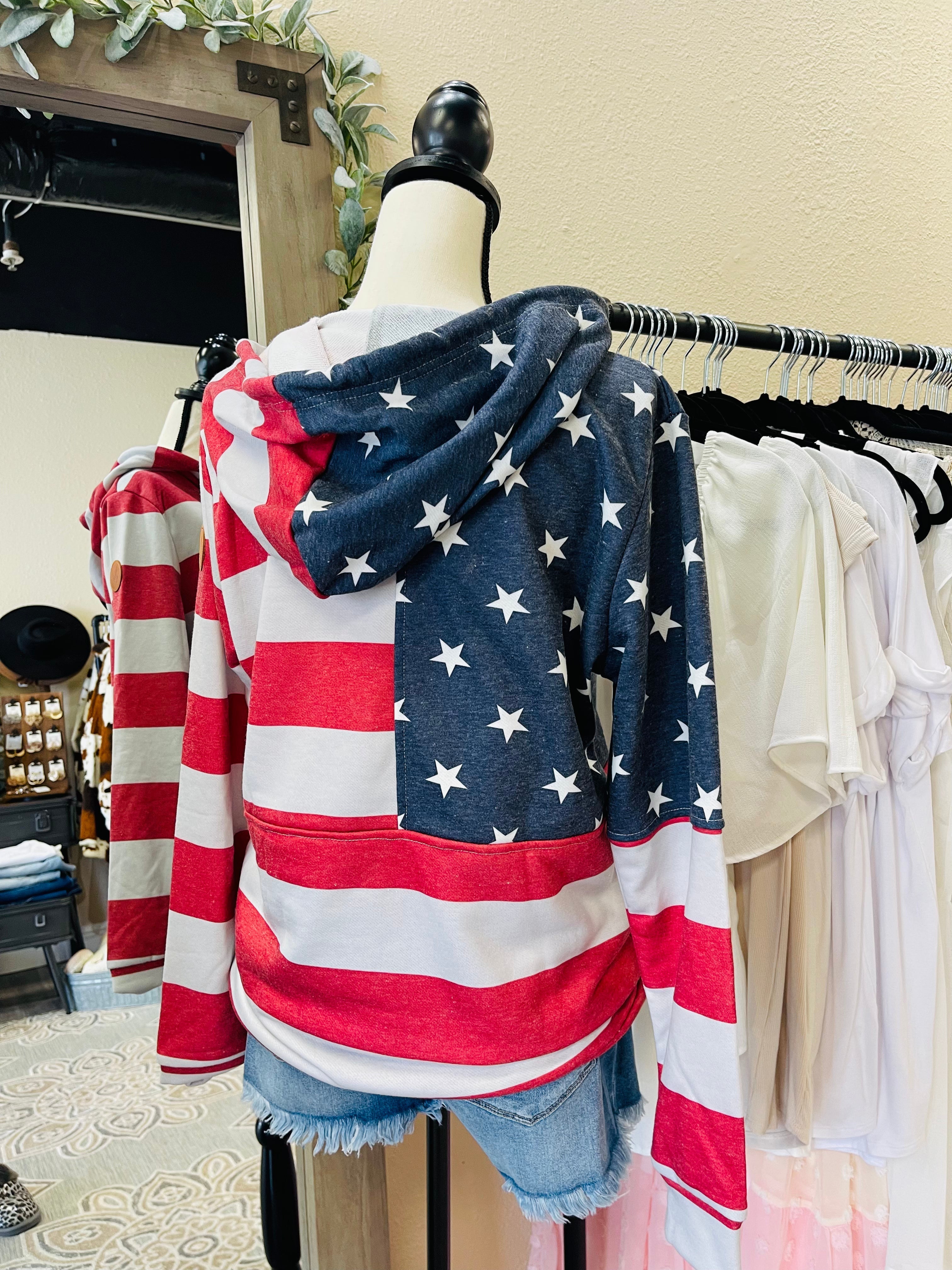 Stars & Stripes Half Zip Hoodie