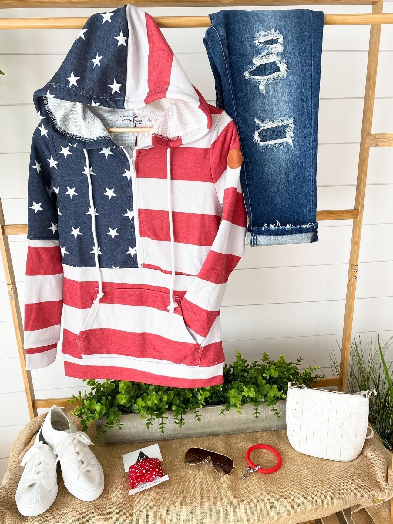 Stars & Stripes Half Zip Hoodie