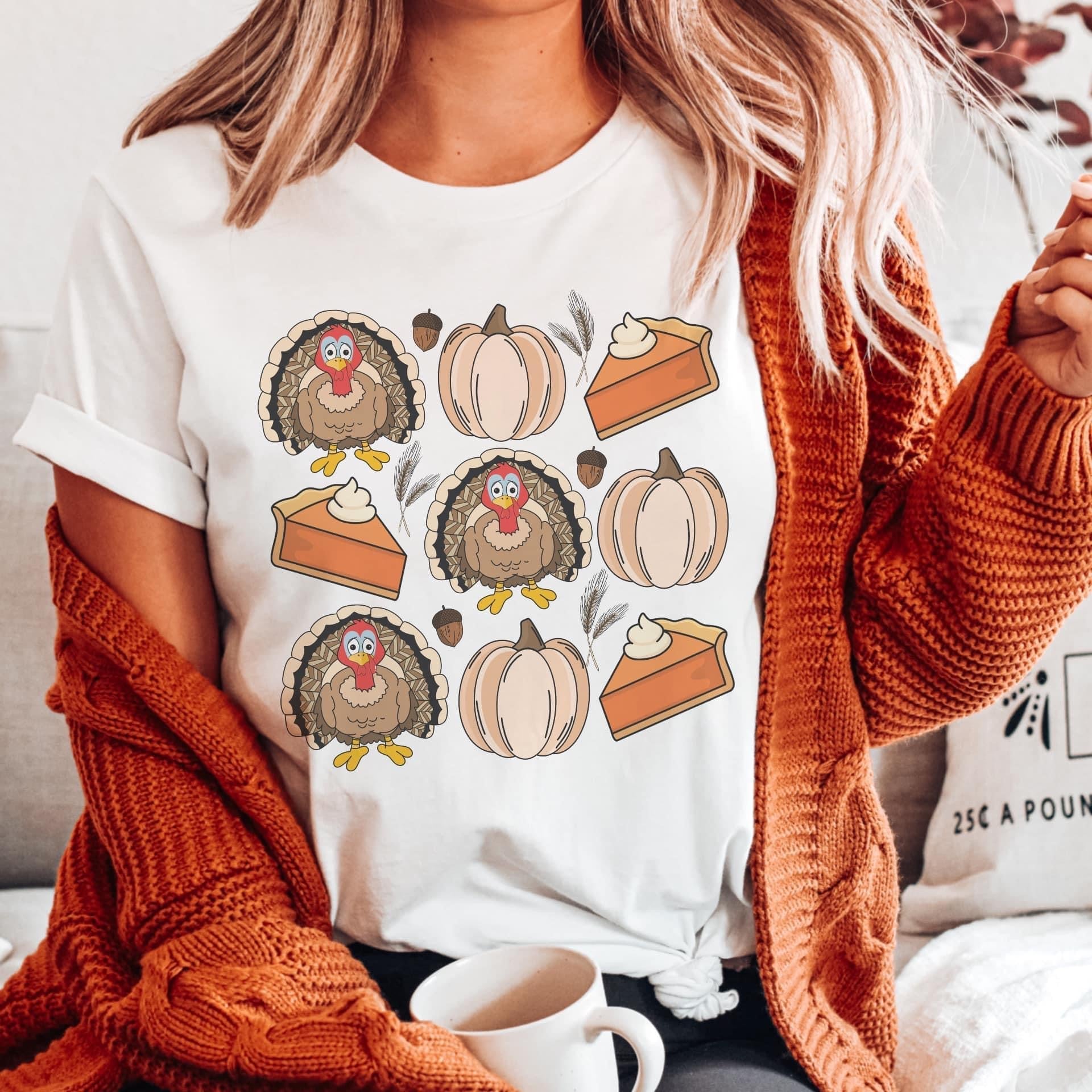 Rows Of Cute Thanksgiving Tee