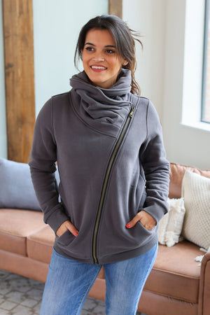 Quinn ZipUP Cowl Charcoal