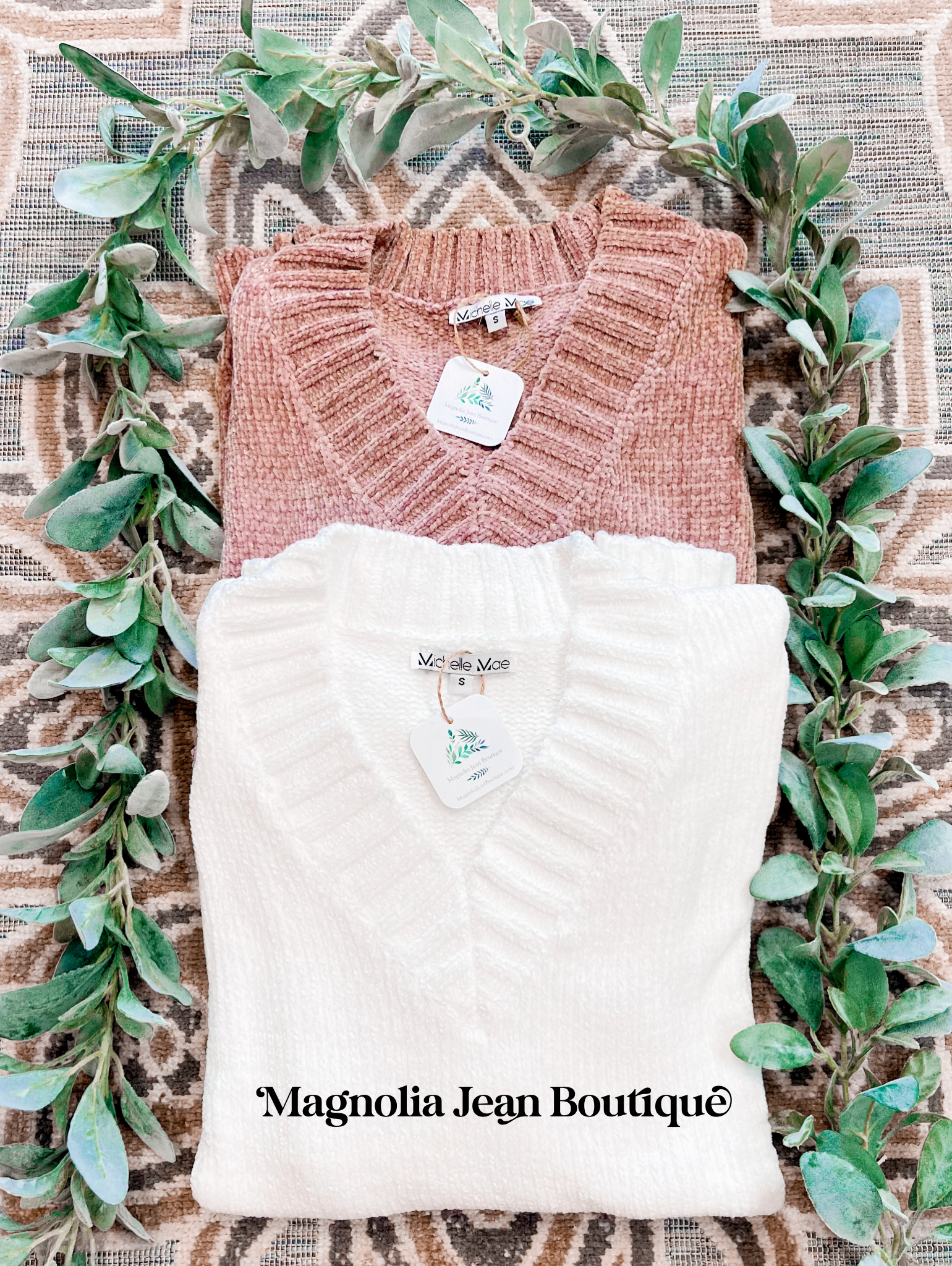 Chenille Tunic Sweater White