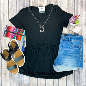 Sarah Ruffle Top Black
