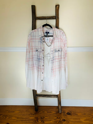 Upcycled Bleached Flannel XL