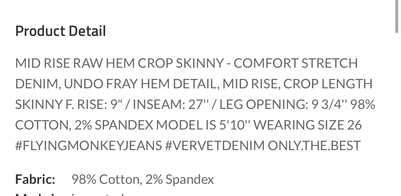 Emerson Dark Wash Mid Rise Skinny Jeans by Vervet