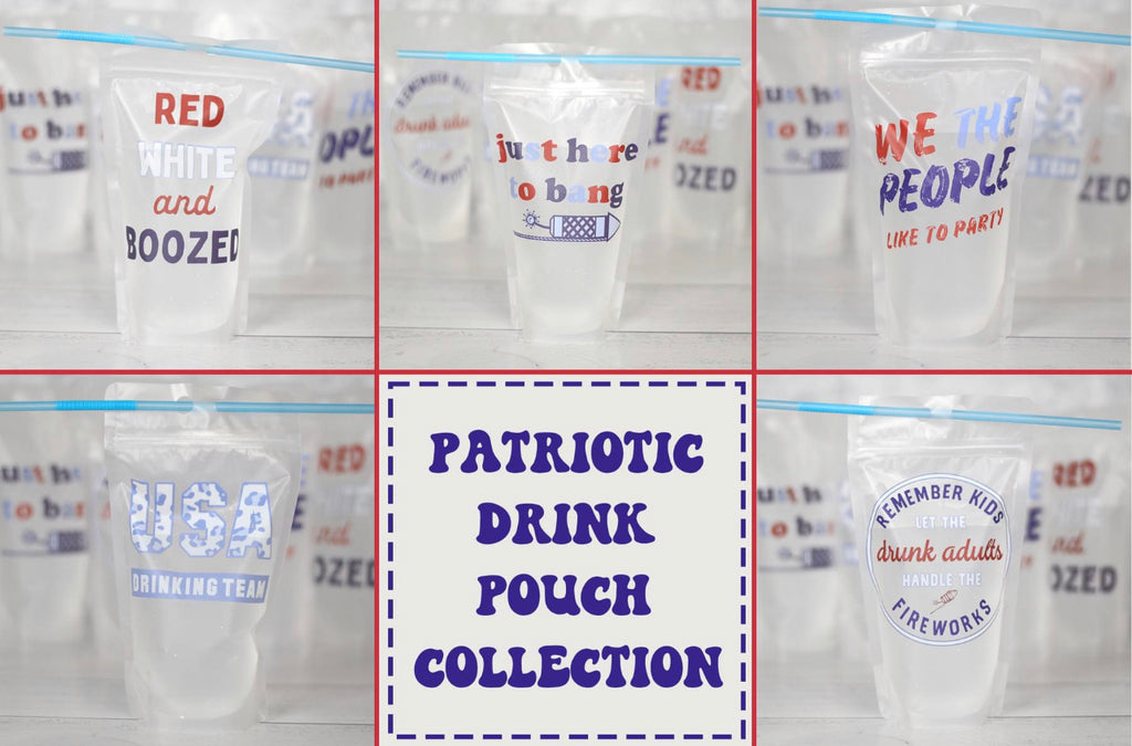 Patriotic Adult Drink Pouches- set of 5