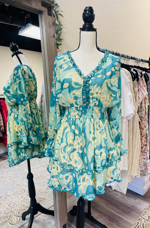Take Me To Brunch Dress Teal